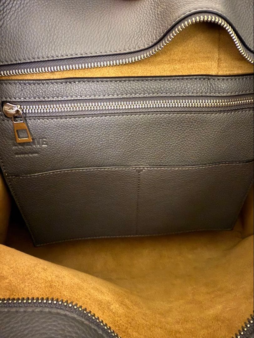 【美品】LOEWE バックルトートバッグ ジップ アンスラサイト　正規品