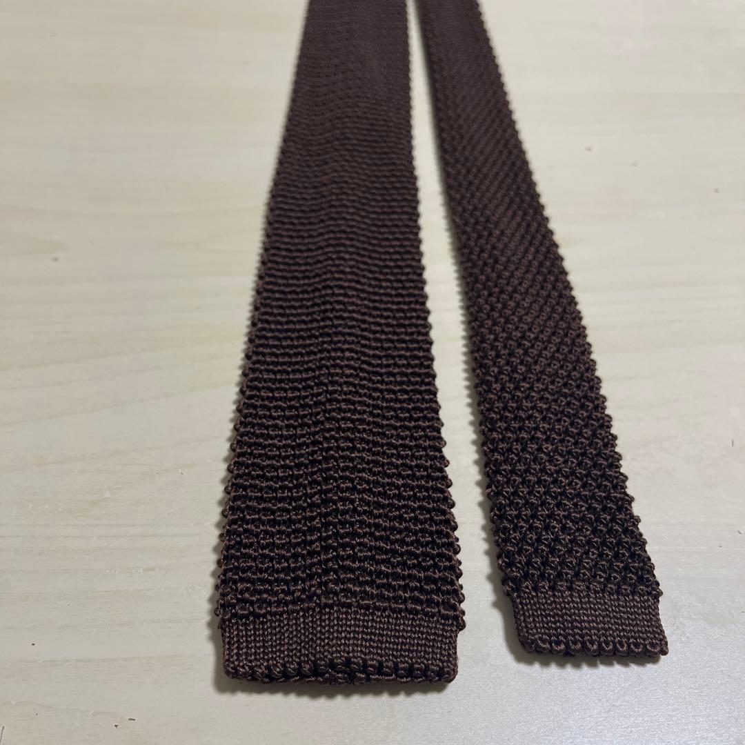 【極美品】BEAMS F ニットタイ　ブラウン　イタリア製