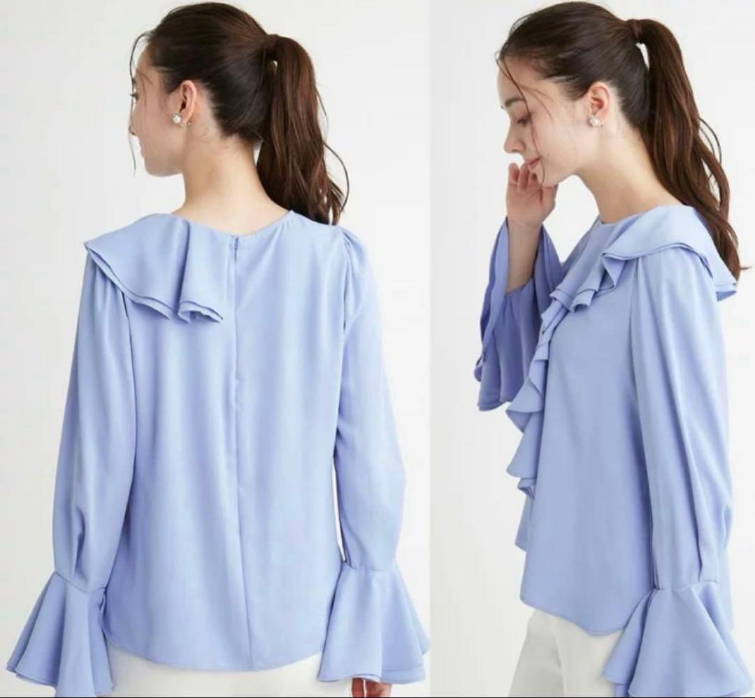 美品　アシメフリルブラウス　36 オフホワイト