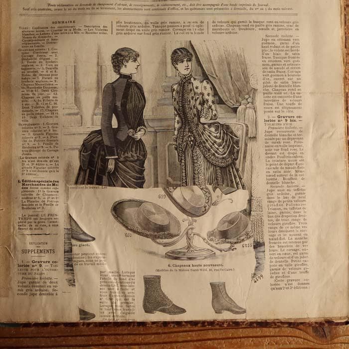 9】1884年 フランス アンティーク 洋書 PRINTEMPS ファッション誌