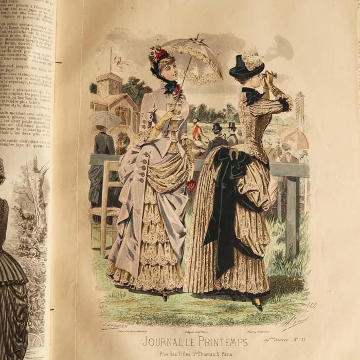 9】1884年 フランス アンティーク 洋書 PRINTEMPS ファッション誌