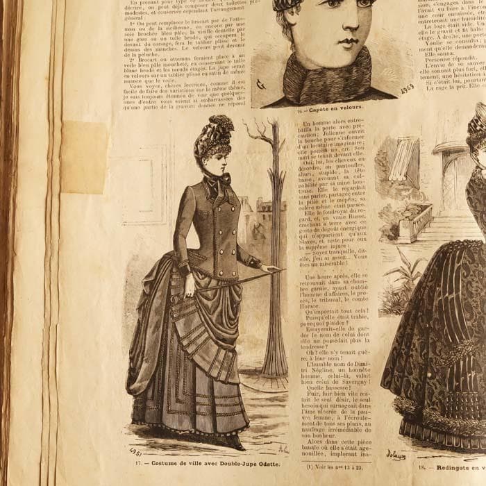 9】1884年 フランス アンティーク 洋書 PRINTEMPS ファッション誌