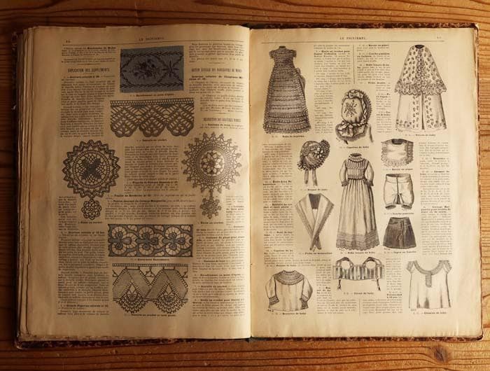 9】1884年 フランス アンティーク 洋書 PRINTEMPS ファッション誌