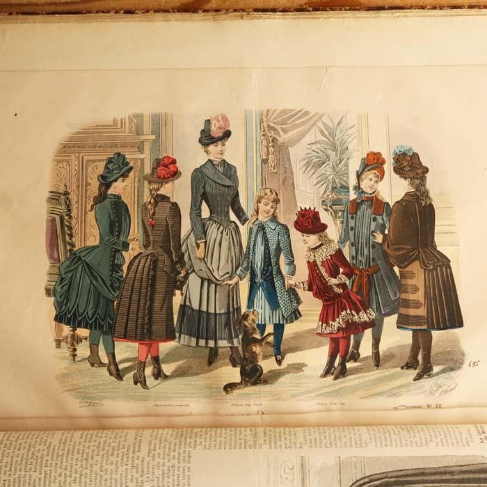 9】1884年 フランス アンティーク 洋書 PRINTEMPS ファッション誌