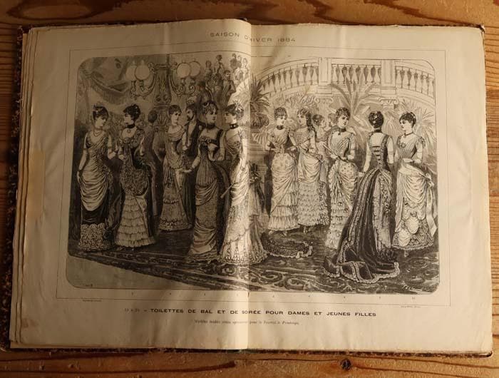 9】1884年 フランス アンティーク 洋書 PRINTEMPS ファッション誌