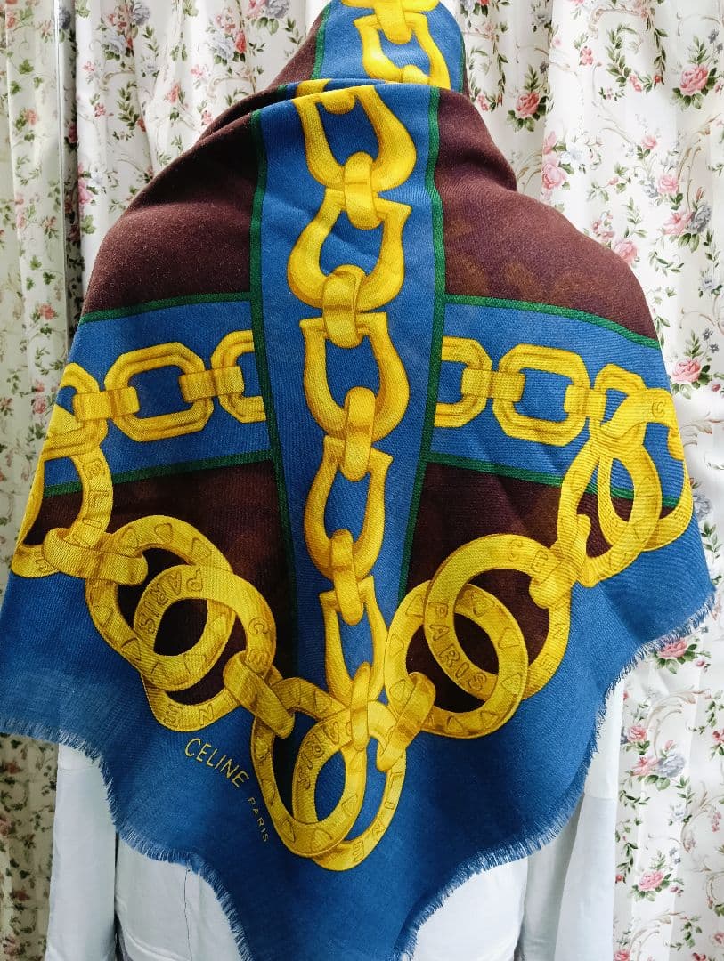CELINE ウールシルク大判ストール