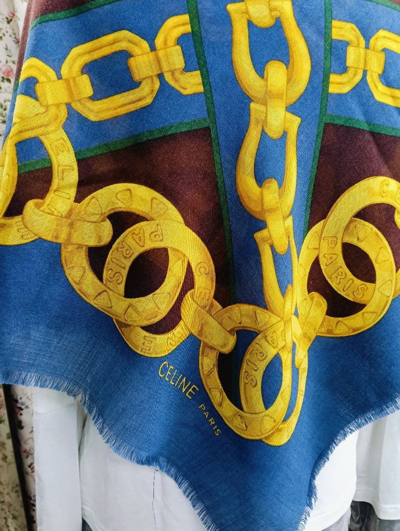 CELINE ウールシルク大判ストール
