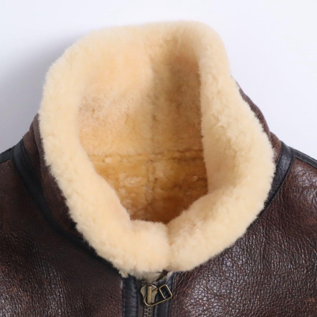 Vintage type b-3 ムートン 羊革 レザー フライトジャケット