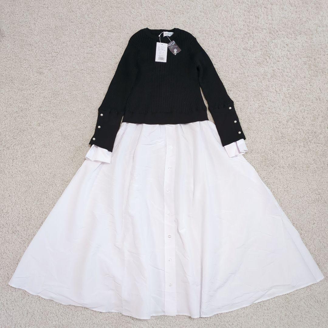 【タグ付】バックパール大人フレンチドッキングワンピース　ロング　Aライン　完売品