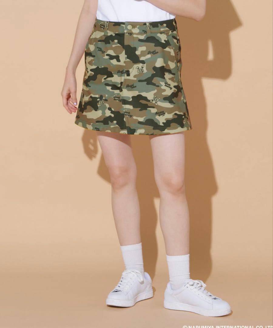 カモフラージュ スカート ポケット付き