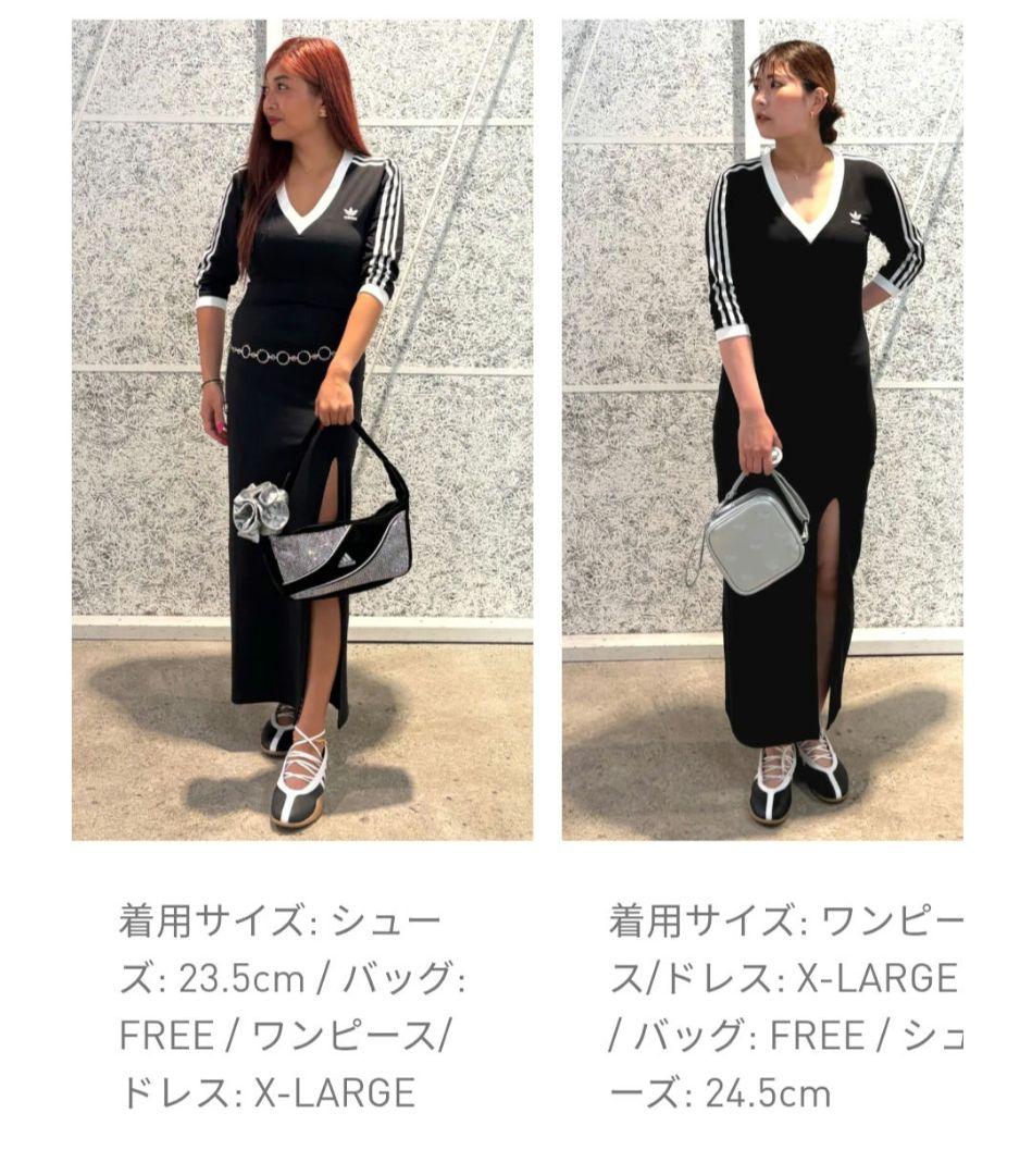 週末限定値下げadidasアディカラークラシックスリーストライプスマキシワンピー