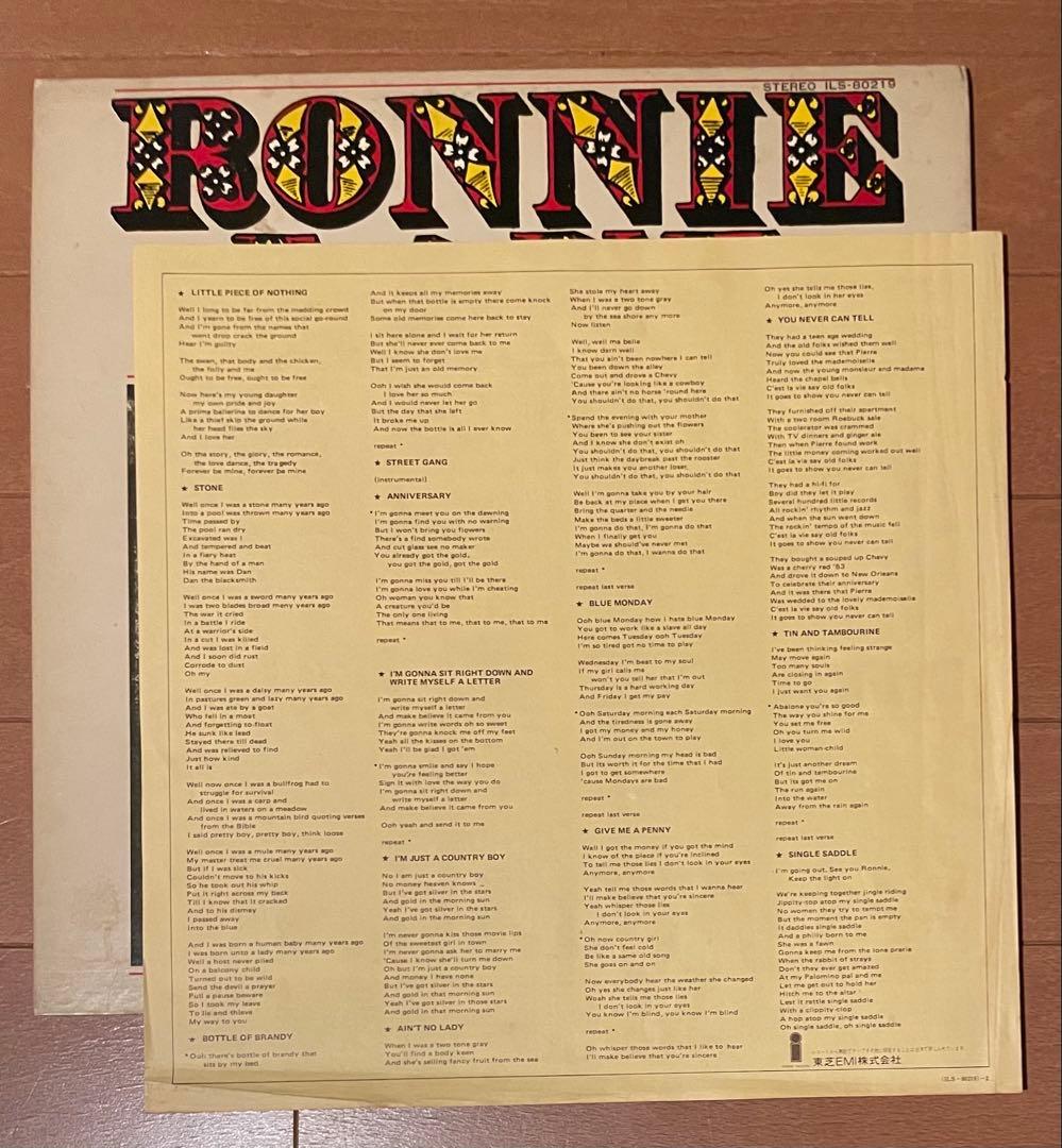 国内初盤　ロニー・レイン　スリム・チャンス　見開きゲートフォルドジャケ