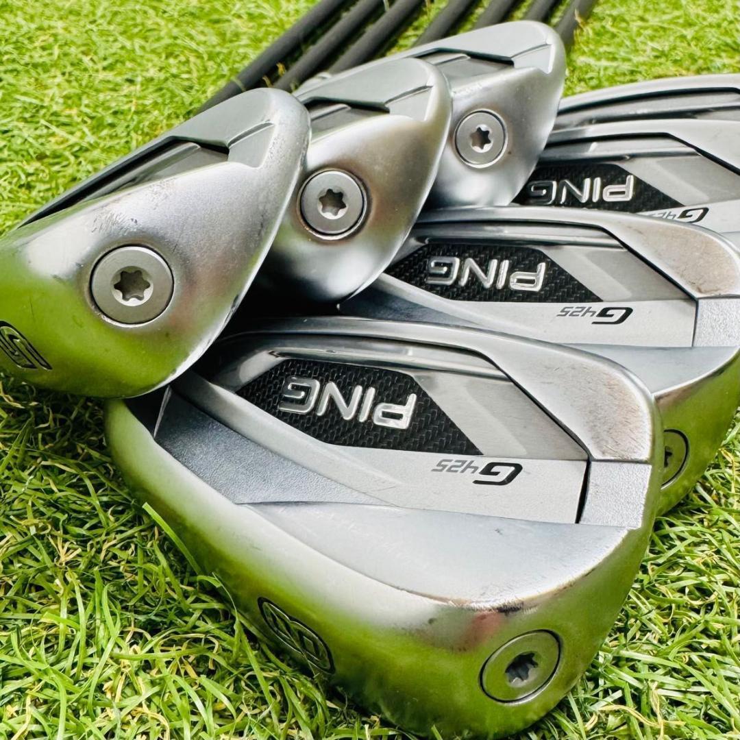 【良品】初級者 ピン G425 黒ドット メンズアイアンセット 7本 S