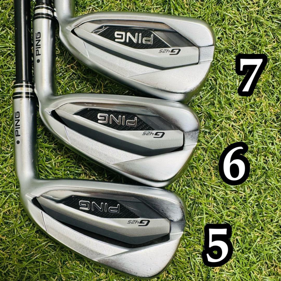 【良品】初級者 ピン G425 黒ドット メンズアイアンセット 7本 S