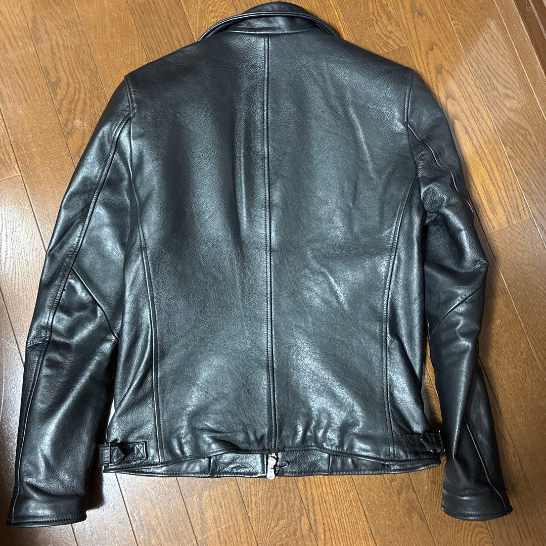 ナノユニバース　レザーシングルライダースジャケット　ブラック