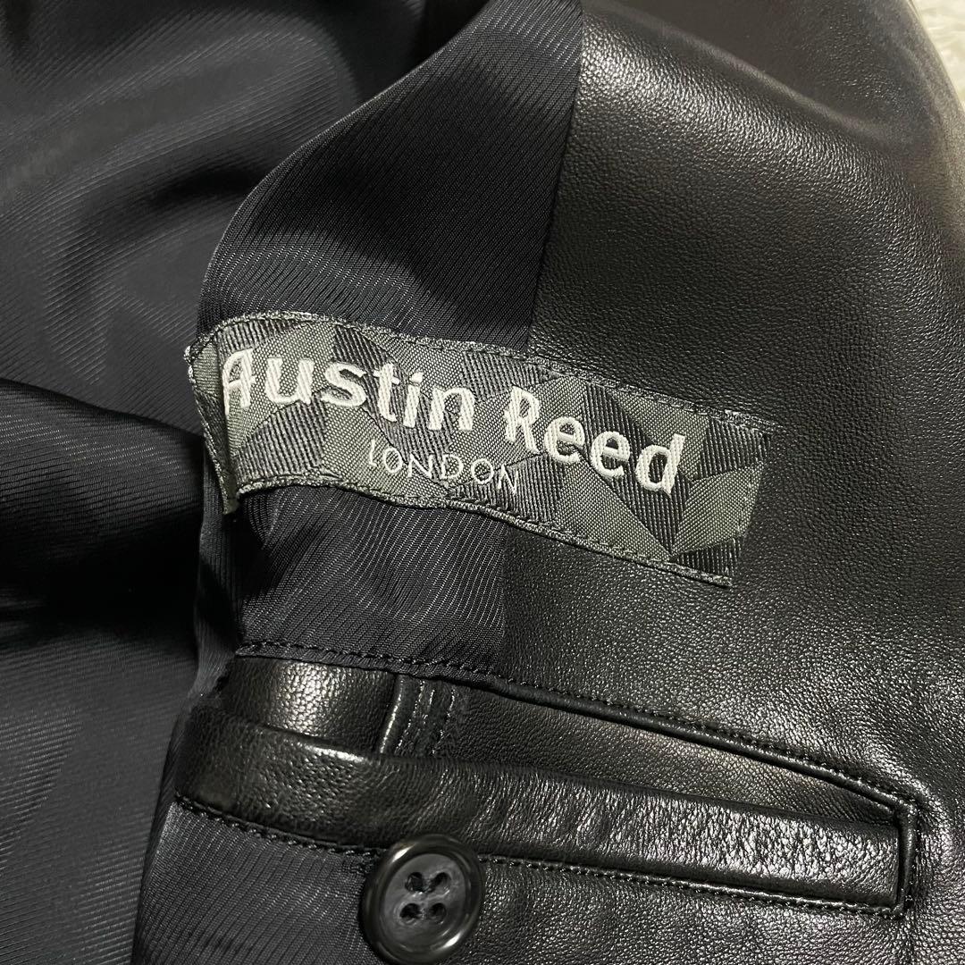 Austin reed レザージャケット　スウェード切替　ブラック　羊革　メンズ