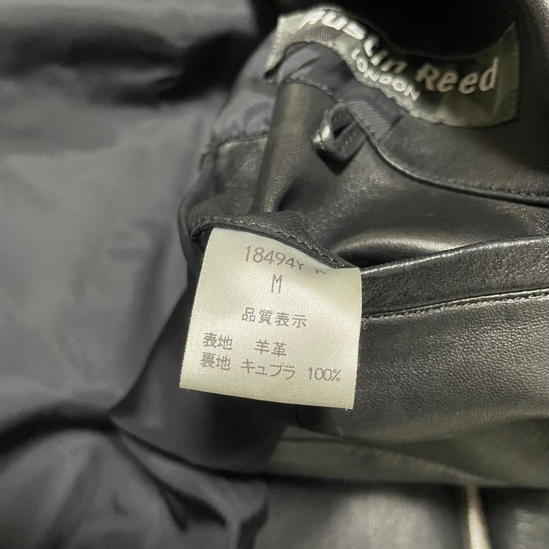 Austin reed レザージャケット　スウェード切替　ブラック　羊革　メンズ