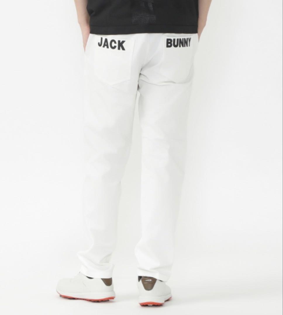 新品 パーリーゲイツ ジャックバニー ストレッチツイルパンツ(6)サイズLL/白