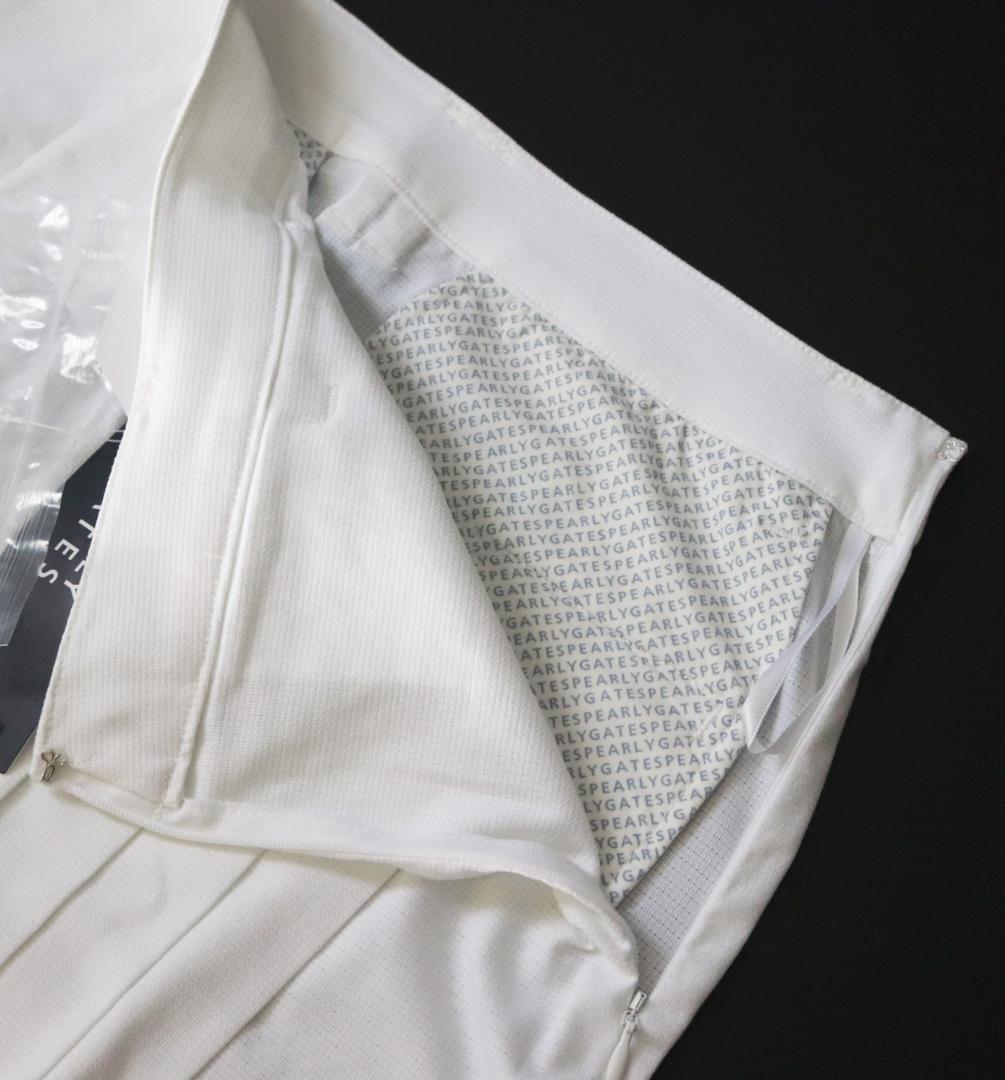 新品タグ付き【パーリーゲイツ】ロングプリーツスカート 白 1(w72-76)