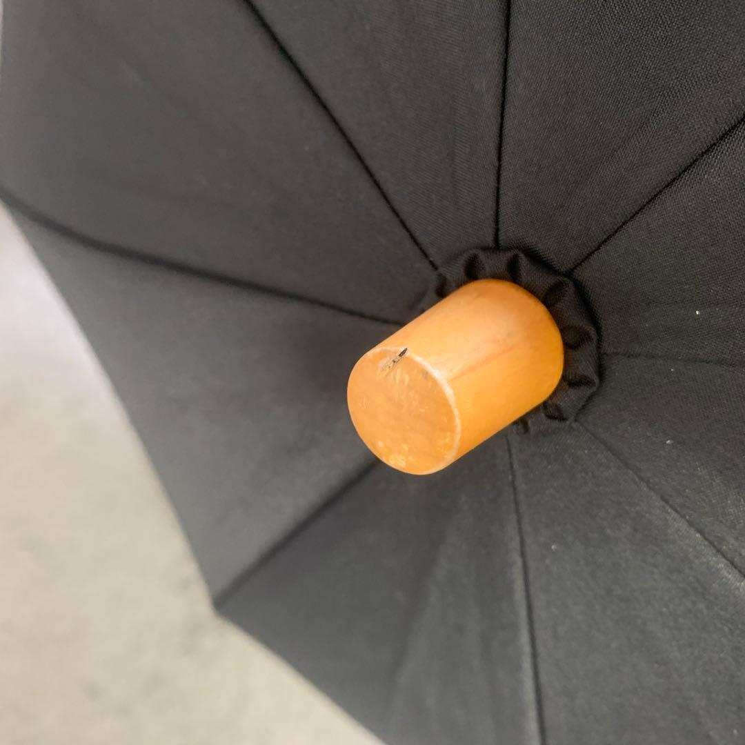 折りたたみ日傘２段折 コンビ 木曲がり　ブラック