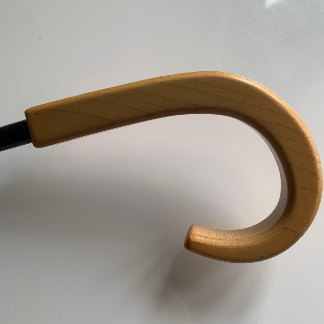 折りたたみ日傘２段折 コンビ 木曲がり　ブラック