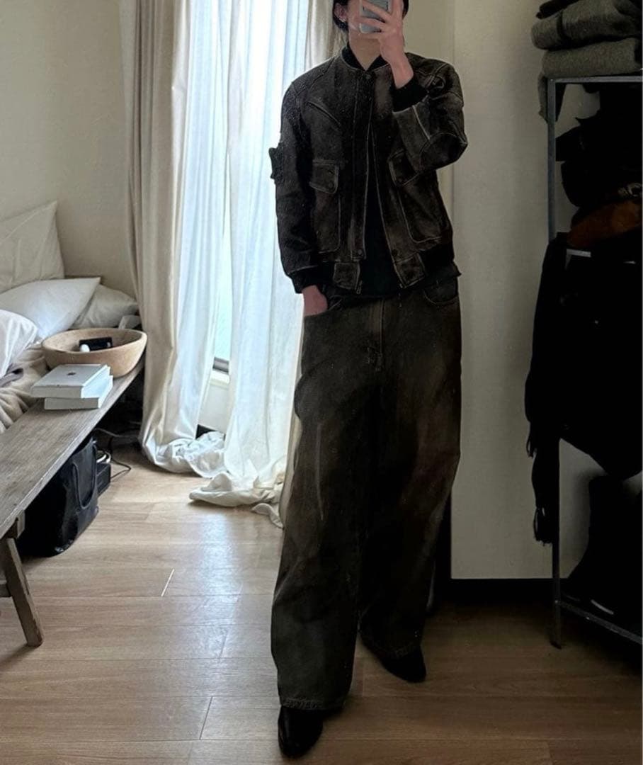 ジャケット・アウター used fade leather flight jacket