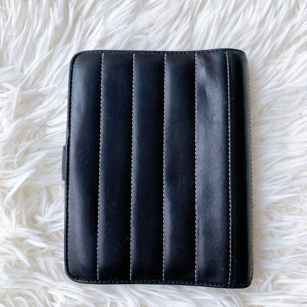 シャネル 手帳カバー　マドモアゼル ココマーク 6穴　ラムスキン　ブラック