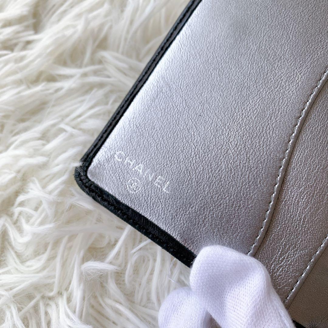 シャネル 手帳カバー　マドモアゼル ココマーク 6穴　ラムスキン　ブラック