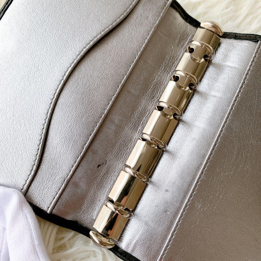 シャネル 手帳カバー　マドモアゼル ココマーク 6穴　ラムスキン　ブラック