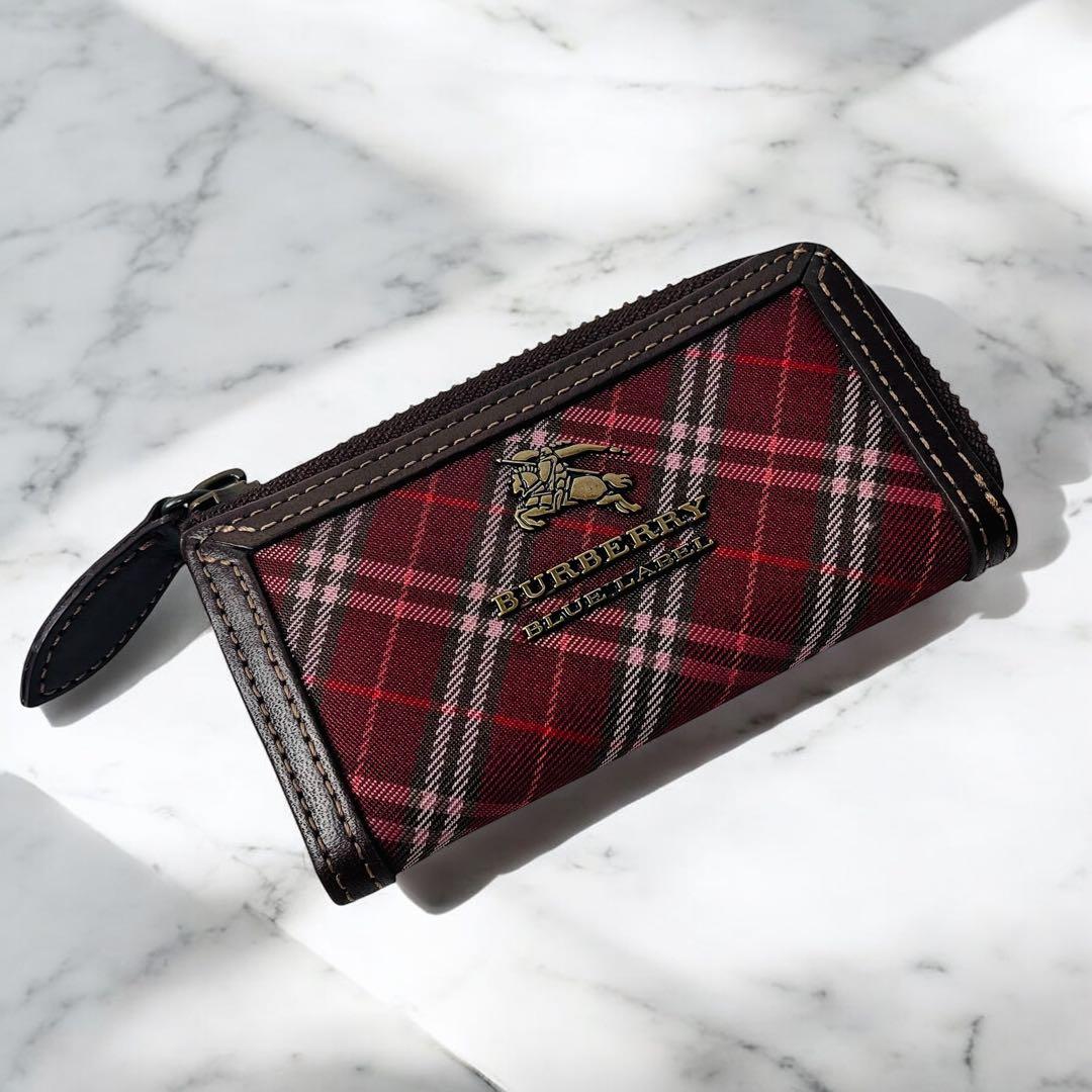 BURBERRY BLUE LABEL キーケース ノバチェック ホースロゴ
