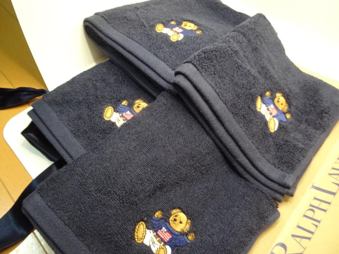 ヨ*☆様 新品★ポロラルフローレンタオルセット4枚紺クマベア