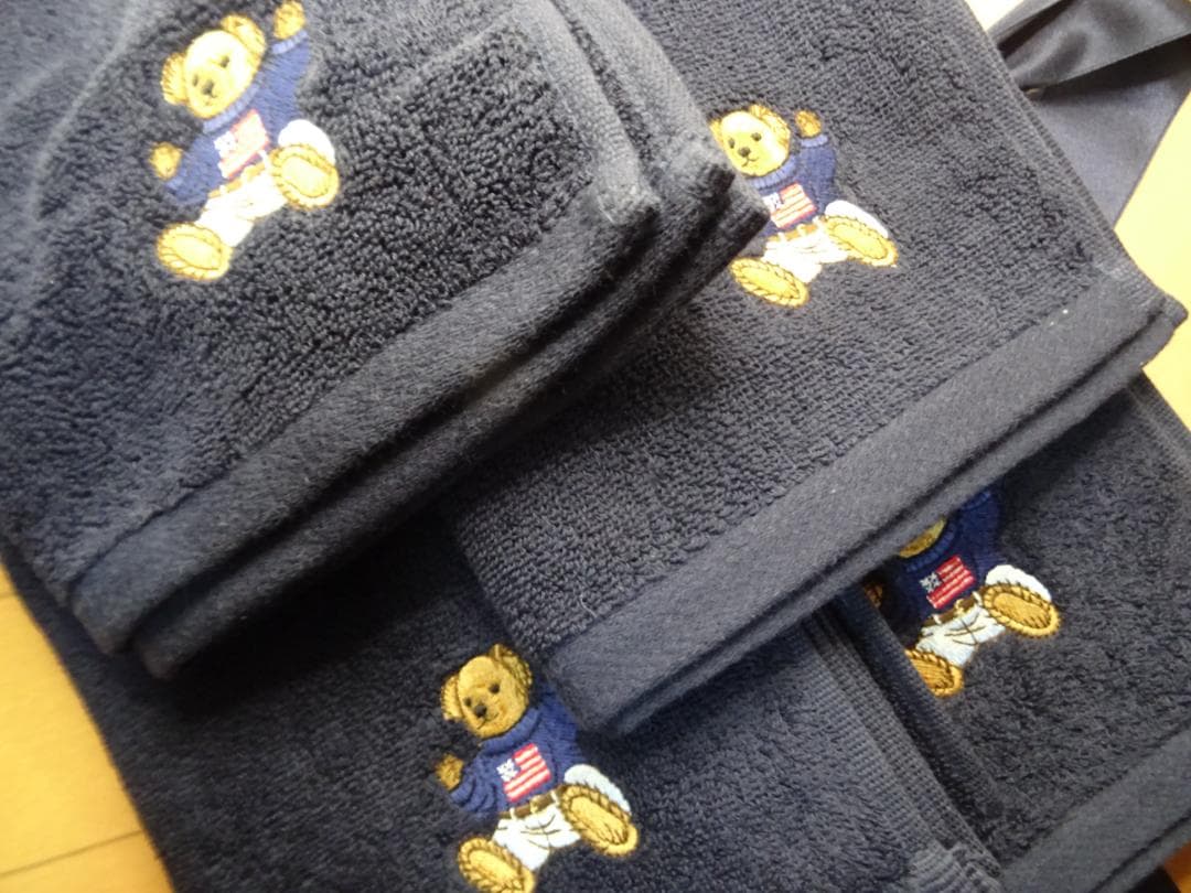 ヨ*☆様 新品★ポロラルフローレンタオルセット4枚紺クマベア