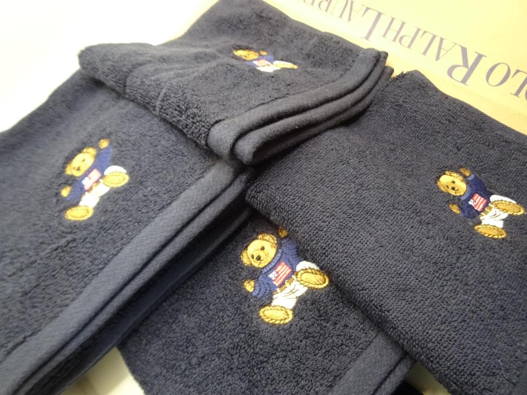 ヨ*☆様 新品★ポロラルフローレンタオルセット4枚紺クマベア