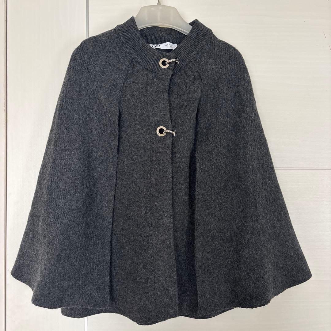 新品　ZARA　ニットケープコート　S