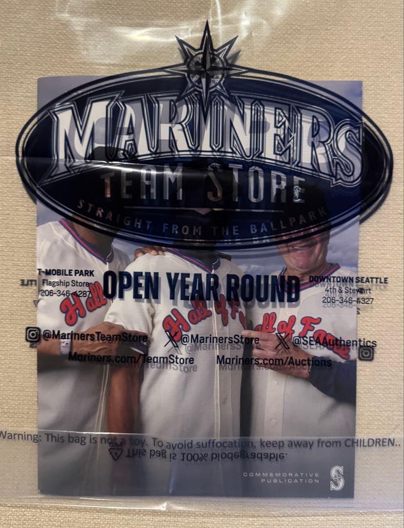 G*1様 イチロー　ICHIRO 殿堂入り記念プログラム　マリナーズ8/5〜10