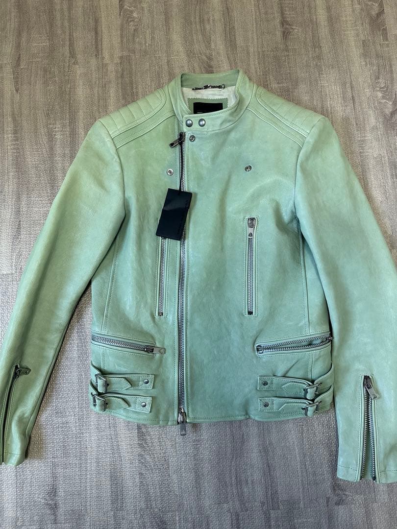 DIESEL BLACK GOLD 刺繍ラムスキンセミダブルライダース