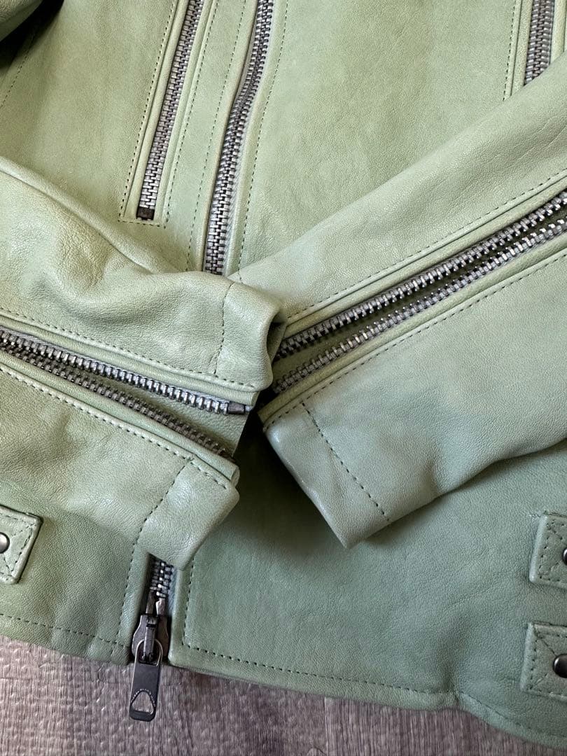 DIESEL BLACK GOLD 刺繍ラムスキンセミダブルライダース