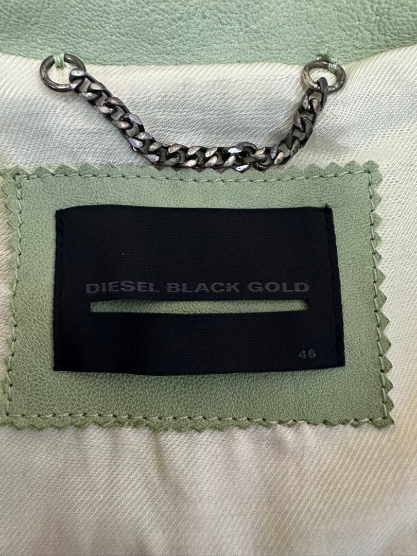 DIESEL BLACK GOLD 刺繍ラムスキンセミダブルライダース