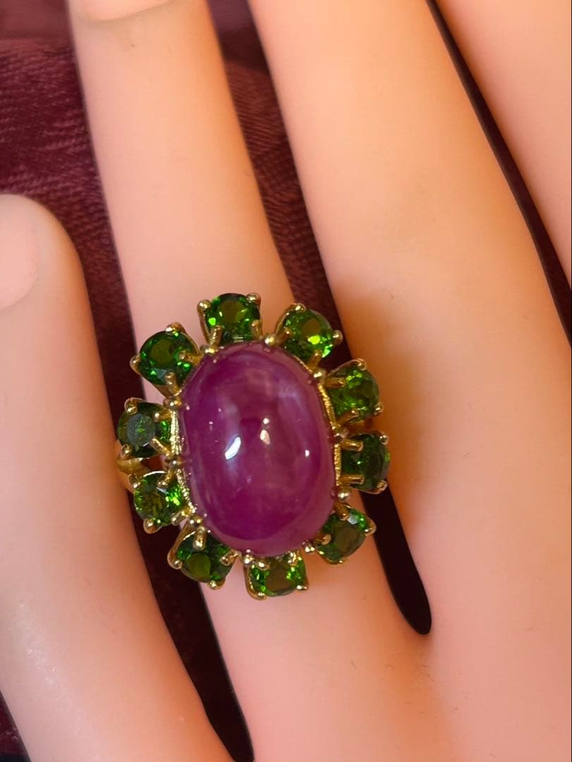 ルビー✖️グリーンガーネットリング11.5号