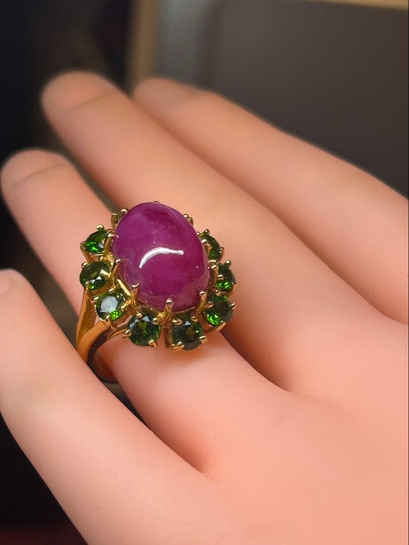 ルビー✖️グリーンガーネットリング11.5号