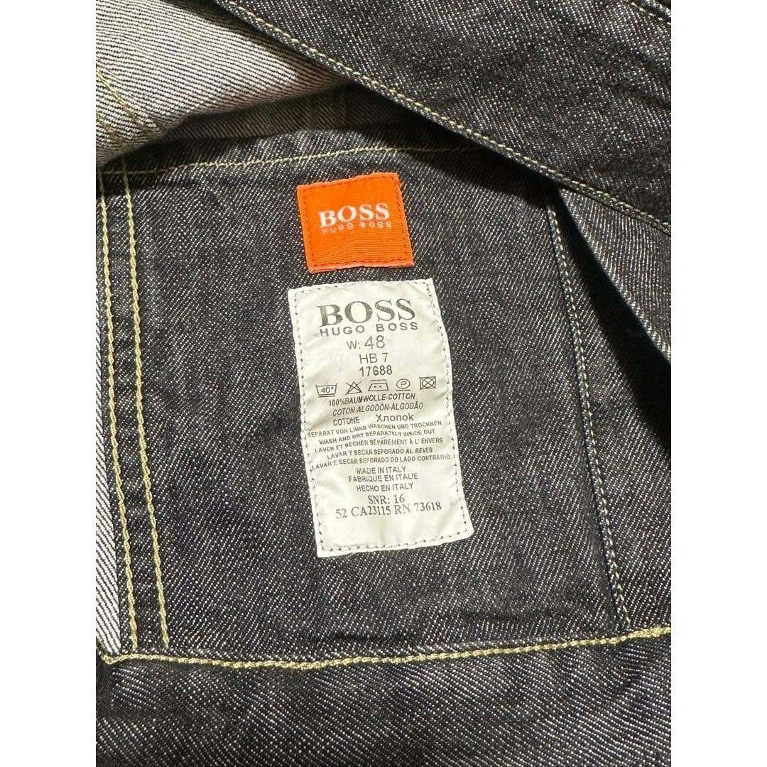 【極希少・イタリア製】ヒューゴボス デニムジャケット オレンジタグ48 L相当