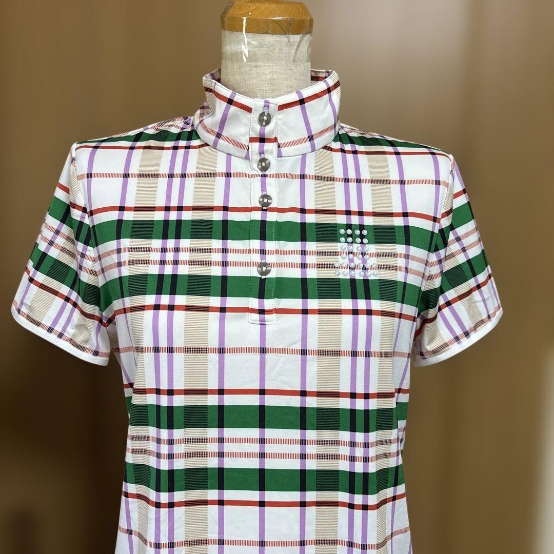 新品ランバンスポーツ チェック　ポロシャツ　−3℃クール　uvカット　ゴルフに