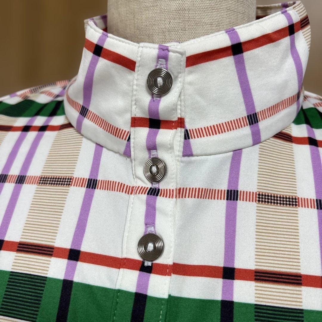 新品ランバンスポーツ チェック　ポロシャツ　−3℃クール　uvカット　ゴルフに