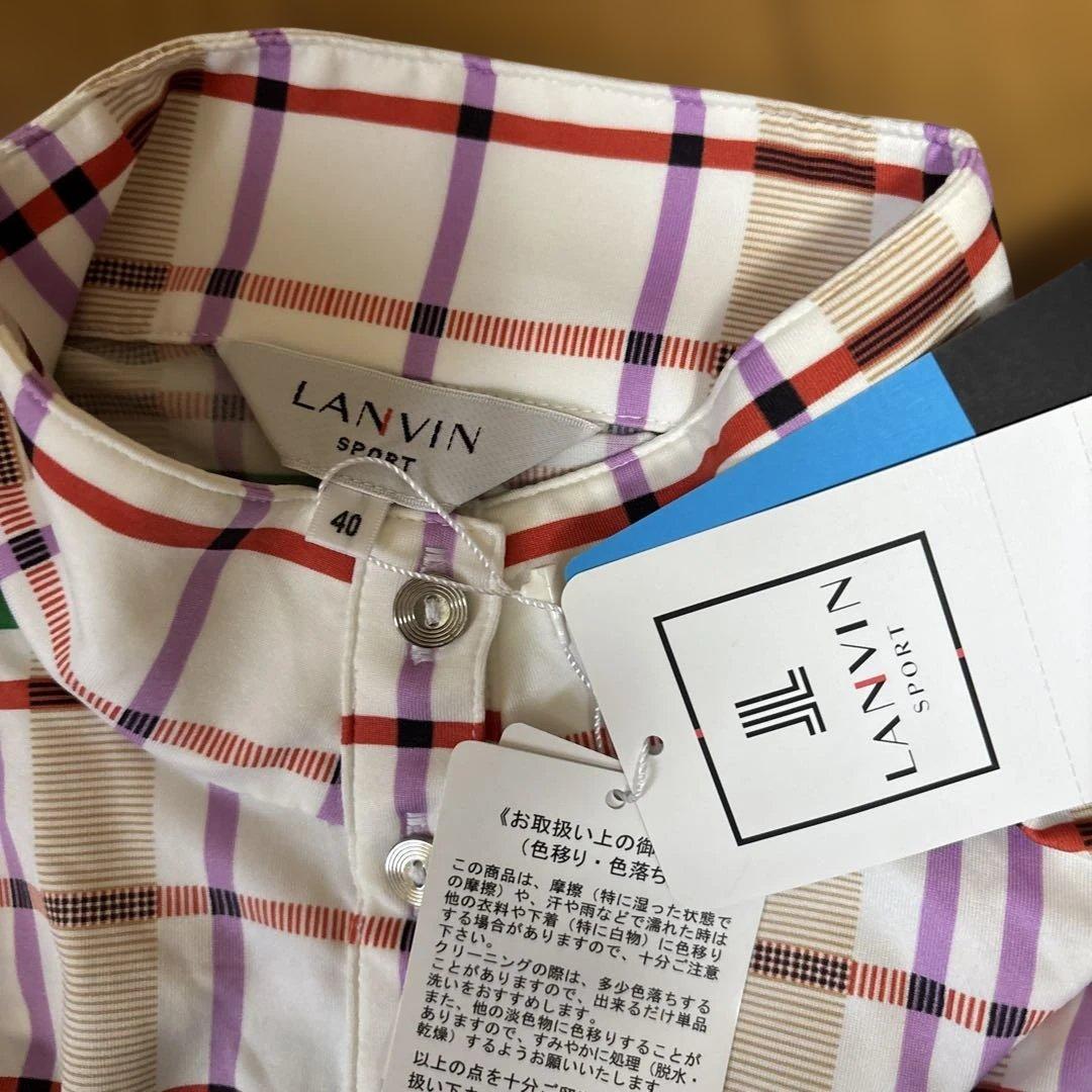 新品ランバンスポーツ チェック　ポロシャツ　−3℃クール　uvカット　ゴルフに