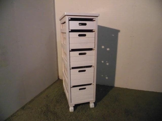 アウトレット【限定品・新品】天然木★マルチキッチン野菜収納ストッカーホワイト３０