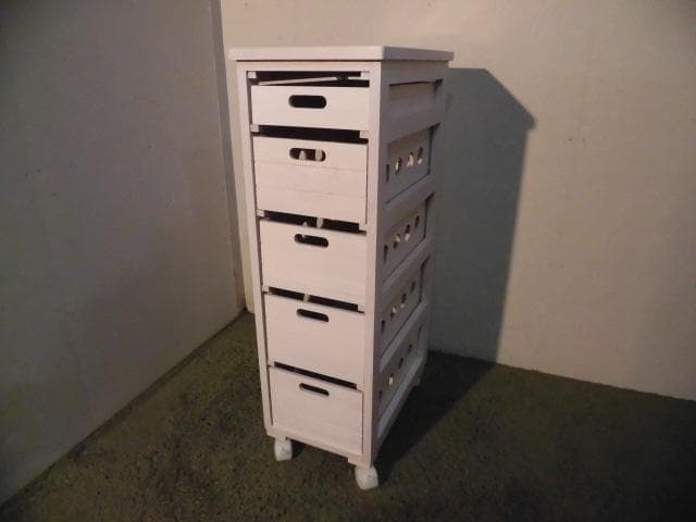 アウトレット【限定品・新品】天然木★マルチキッチン野菜収納ストッカーホワイト３０