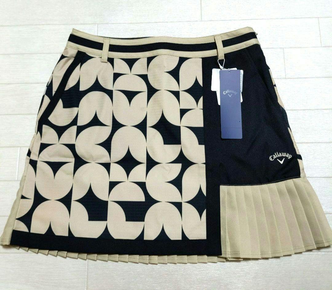 再再再値下げ新品　キャロウェイ　スカートL ベージュ×黒　定価14300円