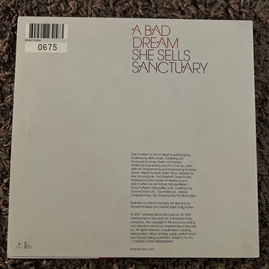Keane A Bad Dream 限定版レコード　7in