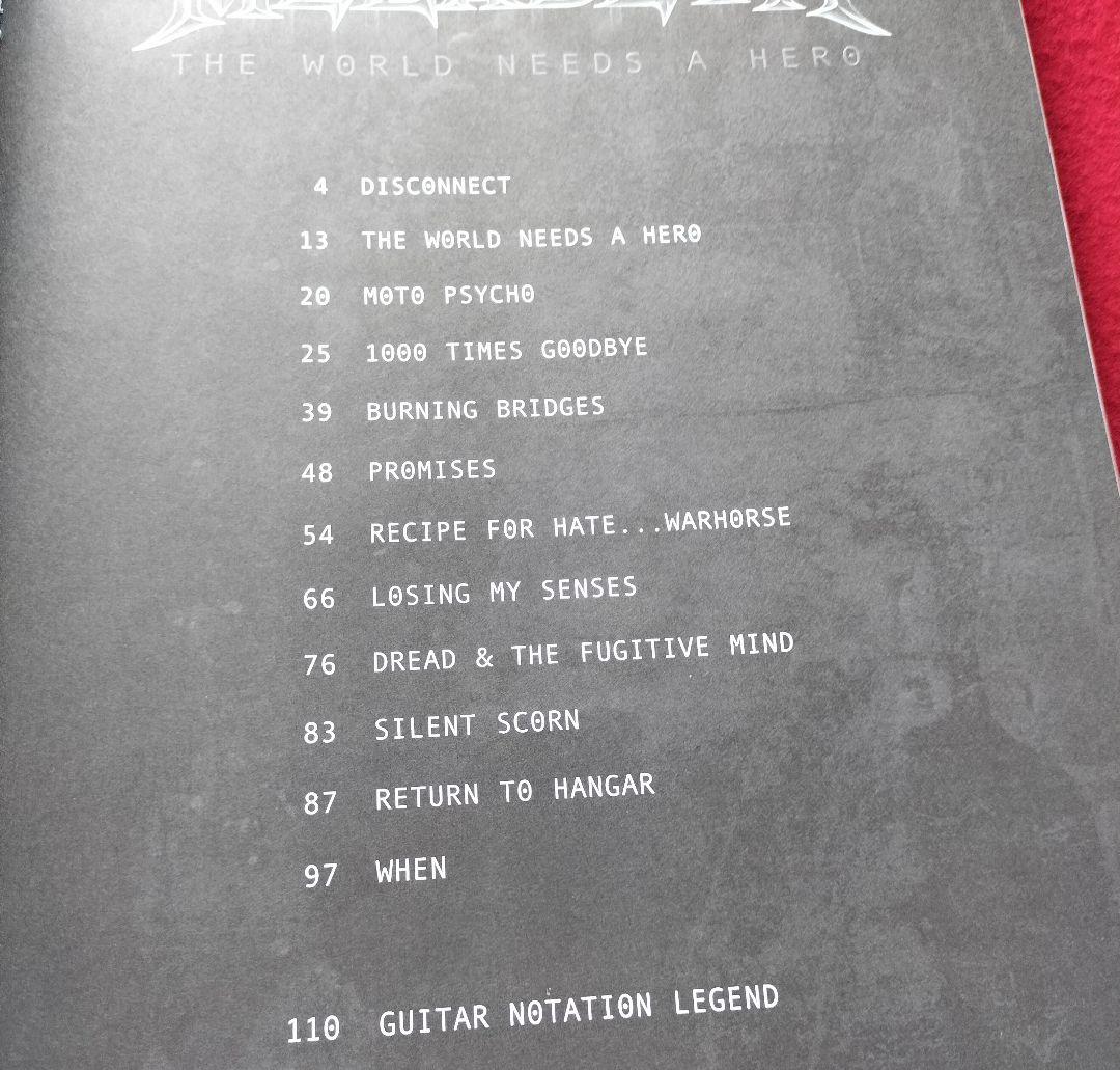 Megadeth The World Needs a Hero 楽譜 英語版