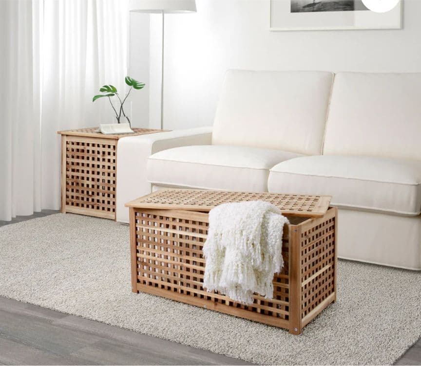 《送料込》IKEA ホール リビングテーブル 収納 アカシア材 センターテーブル